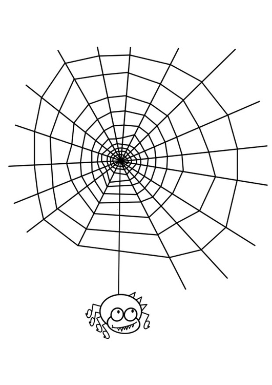 Målarbild spindelnÃ¤t med spindel