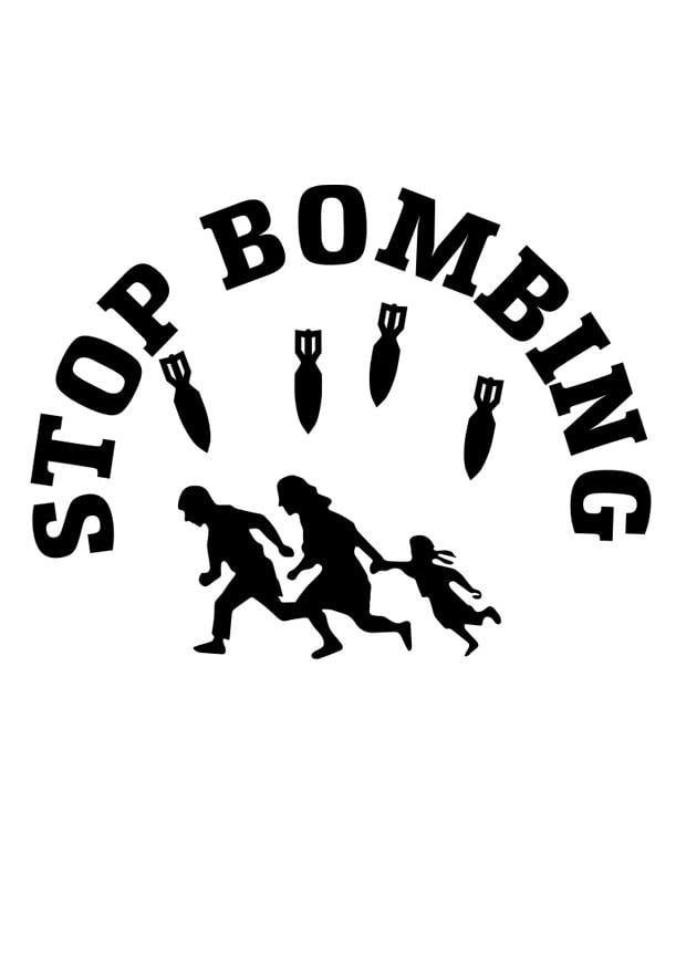 Målarbild stoppa bombningar