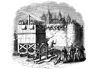 Målarbild stormning av slott