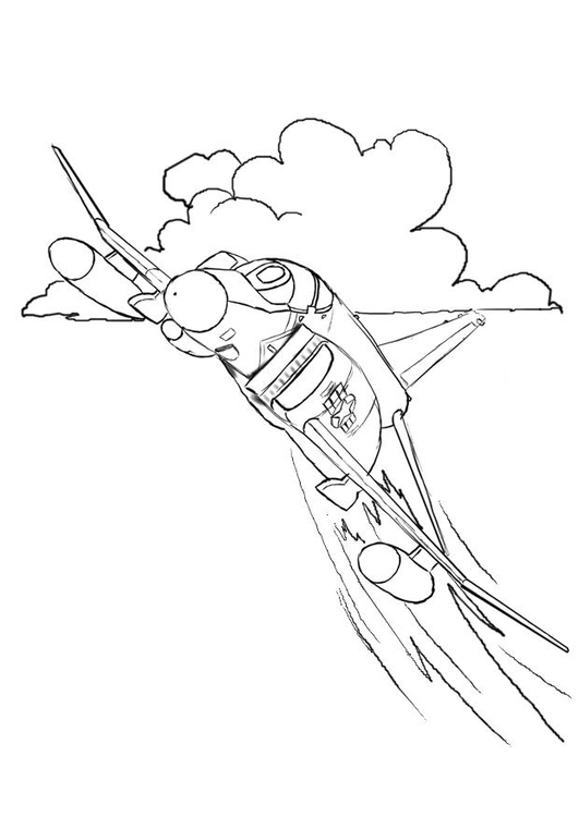 Målarbild stridsflygplan