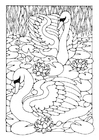 Målarbild svanar