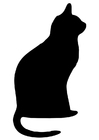 Målarbild svart katt
