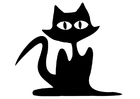 Målarbild svart katt
