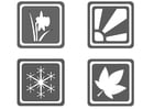 F�rgl�ggningsbilder symboler för årstiderna