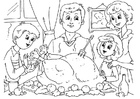 F�rgl�ggningsbilder Thanksgiving - måltid med familjen