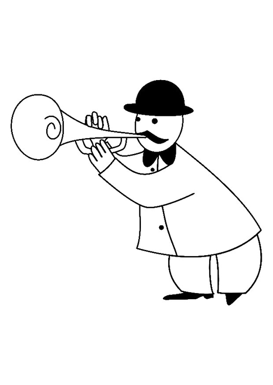 Målarbild trumpetare