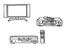 malarbild tv-apparat, video, dvd-spelare