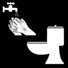 F�rgl�ggningsbilder tvätta händerna efter toalettbesöket