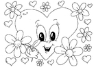 malarbild Valentin-blommor