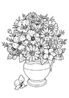 malarbild vas med vilda blommor