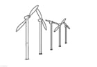 Målarbild vindenergi - vindkraftverk