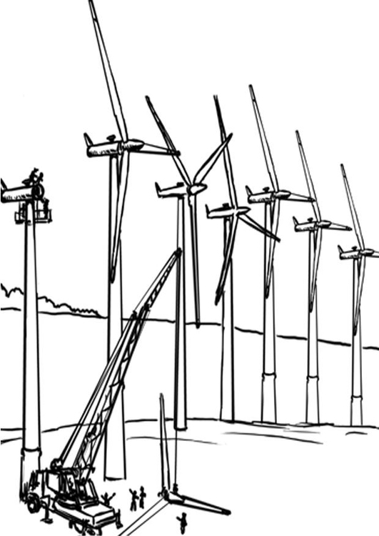 Målarbild vindkraftverk