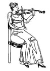 Målarbild violinist