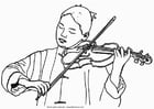 Målarbild violinist