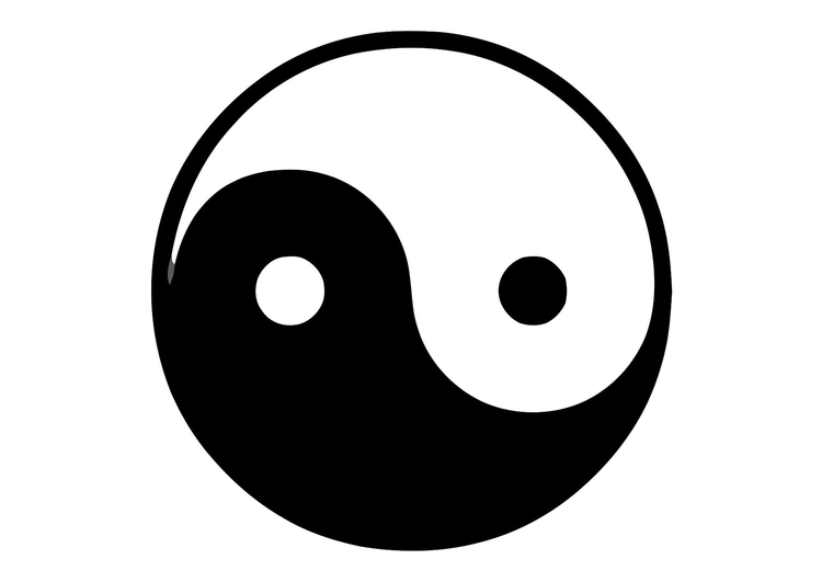 Målarbild yin och yang