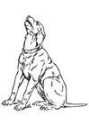 malarbild ylande hund