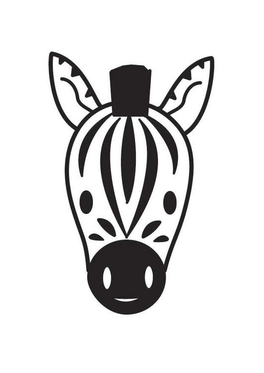 Målarbild zebra - huvud